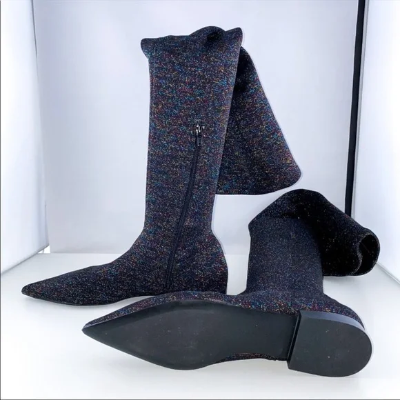 Zara Black Over the Knee Boots - Picture 3 of 7